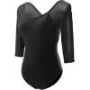 imageDaydance 34 Sleeve Black Leotards for Women Skirted Ballet Dress Adult Dance AttireBlack