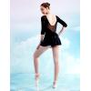 imageDaydance 34 Sleeve Black Leotards for Women Skirted Ballet Dress Adult Dance AttireBlack34 Sleeve