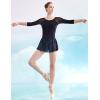 imageDaydance 34 Sleeve Black Leotards for Women Skirted Ballet Dress Adult Dance AttireBlack34 Sleeve
