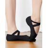 imageDaydance Beige Elastic Canvas Ballet ShoesSlippers for Women GirlsBlack