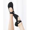 imageDaydance Beige Elastic Canvas Ballet ShoesSlippers for Women GirlsBlack