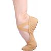 imageDaydance Beige Elastic Canvas Ballet ShoesSlippers for Women GirlsBrown
