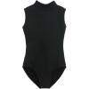 imageDaydance Black Girls Women Dance Leotards One Mesh Short Sleeve Ballet Clothes with Open BackBlackcotton Spandex