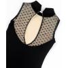 imageDaydance Black Girls Women Dance Leotards One Mesh Short Sleeve Ballet Clothes with Open BackBlacknylon Spandex