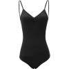 imageDaydance Camisole Dance Leotards for Women Cotton Spaghetti Straps Ballet CostumesBlacksingle Straps