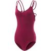 imageDaydance Camisole Dance Leotards for Women Cotton Spaghetti Straps Ballet CostumesBurgundy