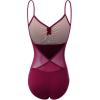 imageDaydance Camisole Dance Leotards for Women Cotton Spaghetti Straps Ballet CostumesBurgundysingle Straps