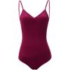 imageDaydance Camisole Dance Leotards for Women Cotton Spaghetti Straps Ballet CostumesBurgundysingle Straps