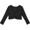 imageDaydance Girls Dance Crop Tops Ballet Wrap Shrug Sweater Long SleeveBlackfleeced