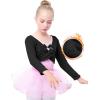 imageDaydance Girls Dance Crop Tops Ballet Wrap Shrug Sweater Long SleeveBlackfleeced