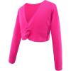 imageDaydance Girls Dance Crop Tops Ballet Wrap Shrug Sweater Long SleeveFusia