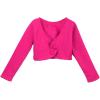 imageDaydance Girls Dance Crop Tops Ballet Wrap Shrug Sweater Long SleeveFusiafleeced