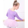imageDaydance Girls Dance Crop Tops Ballet Wrap Shrug Sweater Long SleeveLavenderfleeced