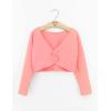 imageDaydance Girls Dance Crop Tops Ballet Wrap Shrug Sweater Long SleevePink 2