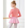 imageDaydance Girls Dance Crop Tops Ballet Wrap Shrug Sweater Long SleevePink 2