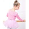 imageDaydance Girls Dance Crop Tops Ballet Wrap Shrug Sweater Long SleevePinkfleeced