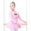imageDaydance Girls Dance Crop Tops Ballet Wrap Shrug Sweater Long SleevePinkfleeced