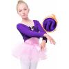 imageDaydance Girls Dance Crop Tops Ballet Wrap Shrug Sweater Long SleevePurplefleeced