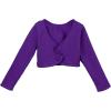 imageDaydance Girls Dance Crop Tops Ballet Wrap Shrug Sweater Long SleevePurplefleeced