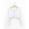 imageDaydance Girls Dance Crop Tops Ballet Wrap Shrug Sweater Long SleeveWhite