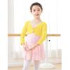 imageDaydance Girls Dance Crop Tops Ballet Wrap Shrug Sweater Long SleeveYellow