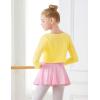 imageDaydance Girls Dance Crop Tops Ballet Wrap Shrug Sweater Long SleeveYellow