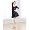 imageDaydance Girls Dance Skirt Latin Ballroom Samba Tango Practice Dress with Boy ShortsBlack