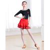 imageDaydance Girls Dance Skirt Latin Ballroom Samba Tango Practice Dress with Boy ShortsRedblack