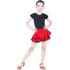 imageDaydance Girls Dance Skirt Latin Ballroom Samba Tango Practice Dress with Boy ShortsRedblack