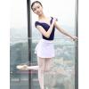 imageDaydance Girls Women Pull On Ballet Skirt Elastic Mini Skirt for DancingWhite
