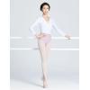 imageDaydance Girls Womens Dance Top Wrap Cotton Cardigan Shrug Sweater for BalletWhite