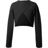 imageDaydance Kids Girls Ballet Shrug Knit Pullover Dance Sweater with Thumb HolesBlack