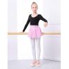 imageDaydance Kids Girls Ballet Sweater Cardigan High Waist Ballet Warm Up for Leotards DressBlackpullover