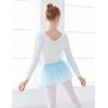 imageDaydance Kids Girls Ballet Sweater Cardigan High Waist Ballet Warm Up for Leotards DressWhitepullover
