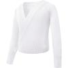 imageDaydance Kids Girls Ballet Sweater Cardigan High Waist Ballet Warm Up for Leotards DressWhitewrap