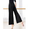 imageDaydance Modal Black Palazzo Pants for Dance Teen Girls Wide Leg Sweatpants for Ballet Work Out Yoga