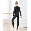imageDaydance Nude Kids Girls Base Layers Set Tan Active Undergarments for Dance Ballet Gymnastics Performance in WinterBlackfootless