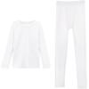 imageDaydance Nude Kids Girls Base Layers Set Tan Active Undergarments for Dance Ballet Gymnastics Performance in WinterWhitefootless