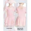 imageDaydance Skirted Leotards Girls Short Sleeve Leotard Dress for Ballet DanceBallet Pinkliningshort Sleeve Dress