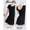 imageDaydance Skirted Leotards Girls Short Sleeve Leotard Dress for Ballet DanceBlackliningshort Sleeve Dress