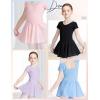 imageDaydance Skirted Leotards Girls Short Sleeve Leotard Dress for Ballet DanceBlackliningshort Sleeve Dress