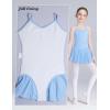 imageDaydance Skirted Leotards Girls Short Sleeve Leotard Dress for Ballet DanceBlueliningcamisole Dress