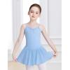 imageDaydance Skirted Leotards Girls Short Sleeve Leotard Dress for Ballet DanceBlueliningcamisole Dress