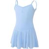 imageDaydance Skirted Leotards Girls Short Sleeve Leotard Dress for Ballet DanceBlueliningcamisole Dress