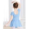 imageDaydance Skirted Leotards Girls Short Sleeve Leotard Dress for Ballet DanceBlueliningshort Sleeve Dress