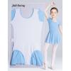 imageDaydance Skirted Leotards Girls Short Sleeve Leotard Dress for Ballet DanceBlueliningshort Sleeve Dress