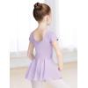 imageDaydance Skirted Leotards Girls Short Sleeve Leotard Dress for Ballet DanceLilacliningshort Sleeve Dress
