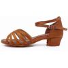 imageDaydance Tan Girls Latin Dance Shoes Women Low Heels Tango Salsa Ballroom ShoesTan