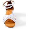 imageDaydance Tan Girls Latin Dance Shoes Women Low Heels Tango Salsa Ballroom ShoesWhite
