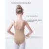 imageDaydance Tan Leotard Kids Seamless Camisole Dance Leotards for Ballet Gymnastics with Adjustable StrapsTan